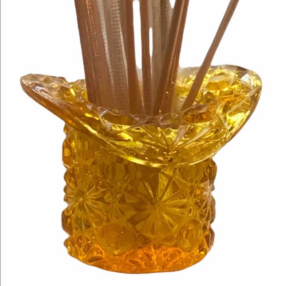 VINTAGE Amber Toothpick Holder or tiny bud vase - Picture 3 of 10
